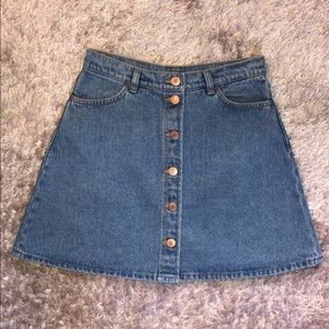 ASOS Monki button up denim mini skirt